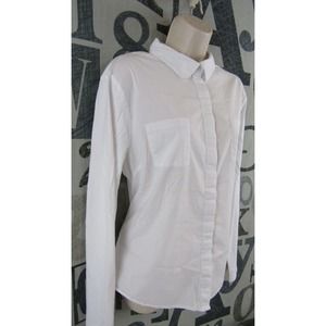 Jennifer & Grace White Hidden Button Up Women XL Shirt Lightweight Stretch Soft